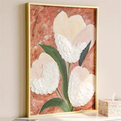 Wall Art – Modern Natural Seashell Floral Hand-Painted Canvas for Home Décor