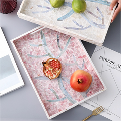 Modern shell craft product storage tray with natural shell pattern, perfect decorative tray for home organization and tabletop decor.