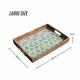 Load image into Gallery viewer, Handwoven natural rattan shell-shaped tray in large size, ideal for stylishly displaying fruits, keys, or coastal-themed home decor accents.