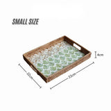 Load image into Gallery viewer, Natural large rattan beach-style serving tray with organic shell shape, crafted for tablescapes or boho-chic home accents.