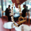 Golden Crystal Bracelet – Healing Natural Bead Bracelet 6-7mm with Gold Clasp for Calm Everyday Wear